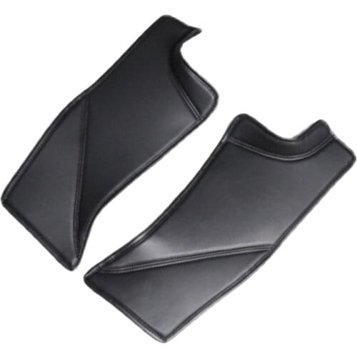 2Pcs PU Leather Rear Door Sill Protector Sticker Trim Fit for Tesla Model Y, scratch resistant, wear resistant
