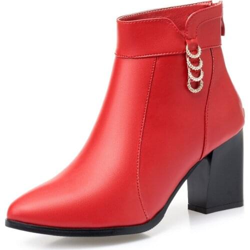 New Fashion Pointed Autumn Winter Boots Women Banquet Wedding Shoes Inside Cloth / Plush / Wool Snow Boots High Heel Plus Size