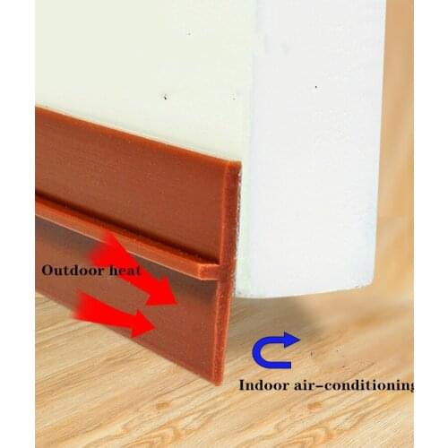 25mm inferior puerta tira del sello de pegatinas proyecto tapón de goma de la puerta tira de sellado weatherstriping aislamiento