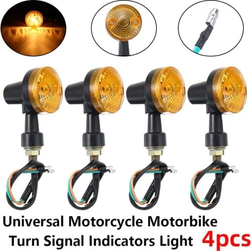 4pcs 12V 5W Motorcycle Amber Turn Signal Light Indicators Lighting Day-time Running Lamp Accessories Parts