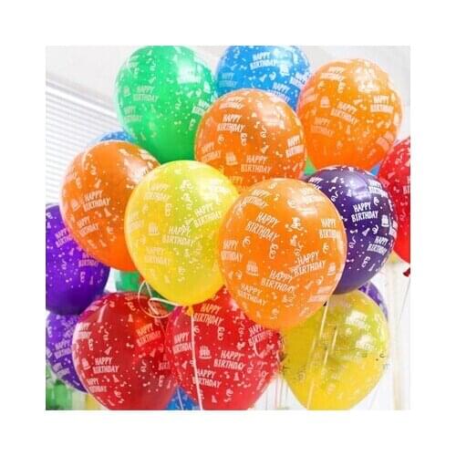 50pcs/lo Happy Birthday Latex Balloon Printed Pattern Birthday Decoration Globos Helium Ballons Party Supplies