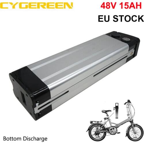 750W 48V Silver Fish Battery Pack 500W 48 V 15AH Lithium ion Bicicleta Electrica Batterie with 20A BMS 54.6V 2A Charger