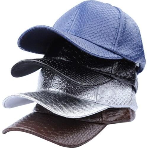 Adult Faux Leather Baseball Caps Crocodile Grain Adjustable Trucker Snpback Hats Men Womens Hip hop Sport Caps Dad Hat