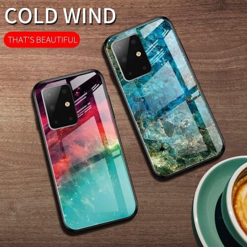Tempered Glass Case for Samsung Galaxy S20 Ultra Glossy Stained Gradient Colorful Cover for Samusng S20 Plus Fundas for S20