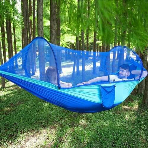 1-2 Person 102.36x55.12inch Camping Hammock Outdoor Mosquito Bug Net Portable Parachute Nylon For Sleeping Travel Hiking