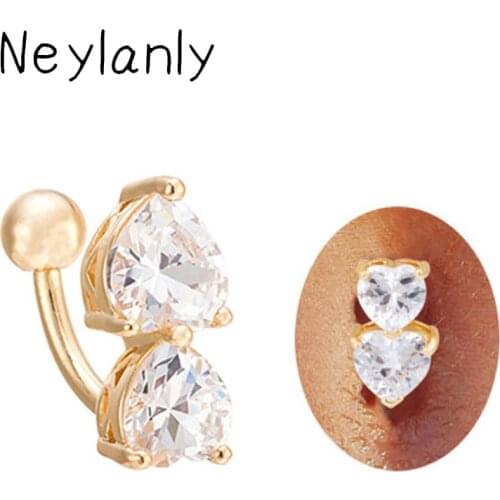 Fashion Women Jewelry Long Pendant 316L Stainless Steel Heart Piercings Navel Belly Button Rings Party Sexy Body Percing Jewelry