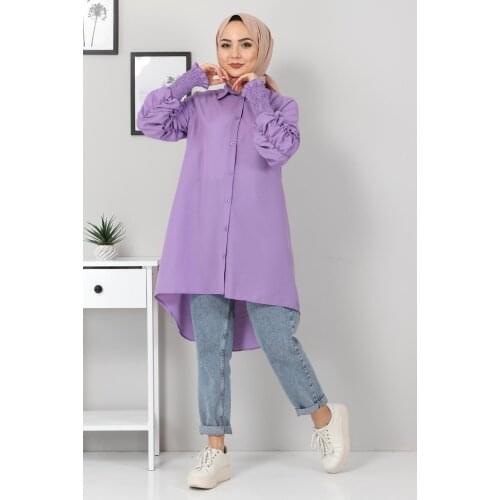 Kolu Gipe Lastikli Tunik TSD3310 Mor