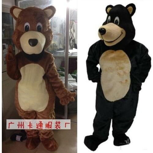 Bear Mascot Costume Dark Brown Bear Classical Cartoon Character Outfit Suit Brown Bear Walking Act for Halloween party event