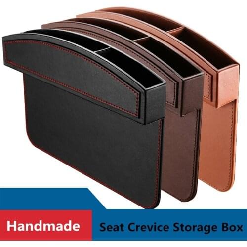 Leather Car Seat Gap Pockets Universal Size Auto Middle Crevice Storage Box Mobile Phone Organizers Console Filler Side Bag