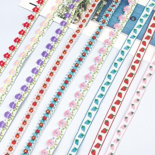 1.5cm*20yard embroidery flower lace trim patches for clothing folk-custom Floral appliques lace trimming DIY clothes accessories