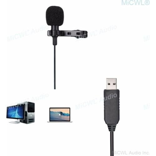 MiCWL Mini USB Audio Recording Microphone for Computer Laptop Youtobe Gaming Lavalier Lapel Microphones