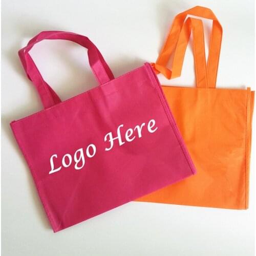 200pcs/lot Customized Printing Nonwoven bag Promotional Gift Bags Coloful Tote bag Reusable Shopping Bags party supplies