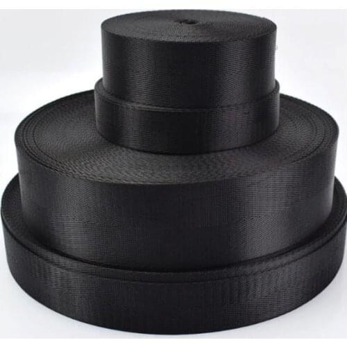 10M Width 20-50mm Black Safety Ribbon Belt Bag Webbing Nylon Ribbon Knapsack Strapping Sewing Bag Belt DIY Accessories pet Belt