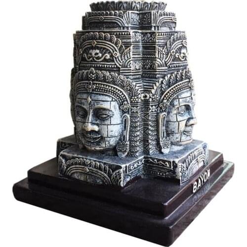 New Handmade Painted Cambodia Angkor Wat Khmer Smile Buddha Resin Crafts Creative Home Decortion Tourism Souvenir Gift