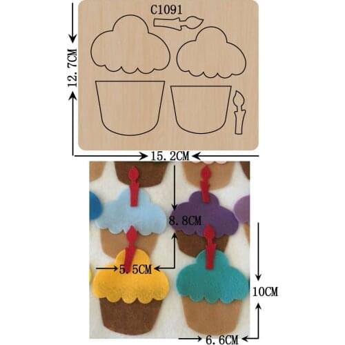 New cake, Wooden die Scrapbooking C-1091 Cutting Dies Multiple sizes