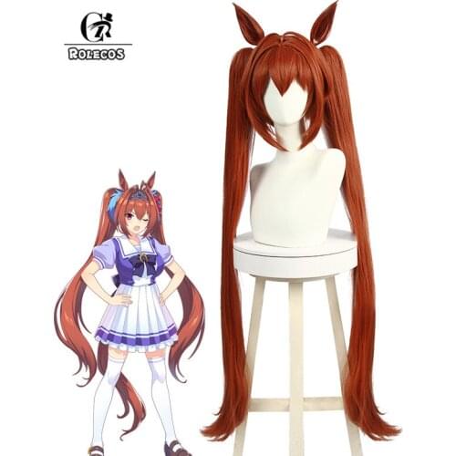 ROLECOS Uma Musume Daiwa Scarlet Cosplay Wig Uma Musume Pretty Derby Cosplay Wig Women Headwear Synthetic Hair Heat Resistant