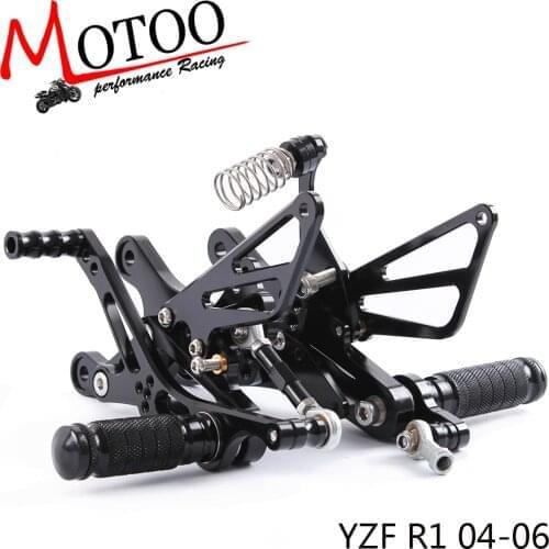 Full CNC aluminum Motorcycle footrest footpeg pedal Rearset Rear sets Rear Set For YAMAHA YZF-R1 R1 2004-2006