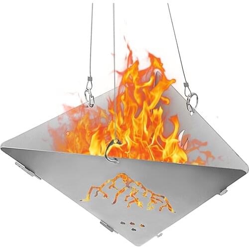 Outdoor Triangle Wood Burning Stove Portable Camp Fire Wood Stove Stainless Steel Bonfire Stand Folding Stove for Camping