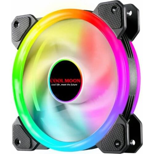 Practical 12cm Desktop Computer Cooling Fan Silent Fan RGB Chassis Fan Durable Silent Non-slip Cooling Fan