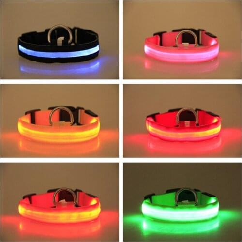 LED Dog Collar Anti-Lost/Avoid Car Accident Neck Collar For Dogs Puppies Dog Collars Leads LED Supplies