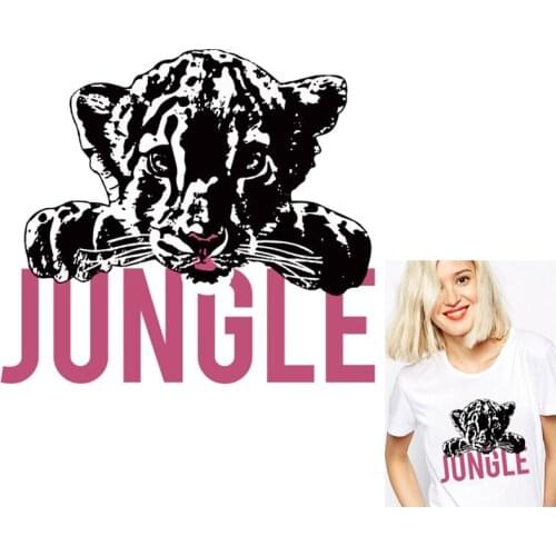 Leopard Stickers Iron On Transfer For Clothing Animal Badges Clothes Spring Patch Jeans Washable Decoration Heat Transfer Patch