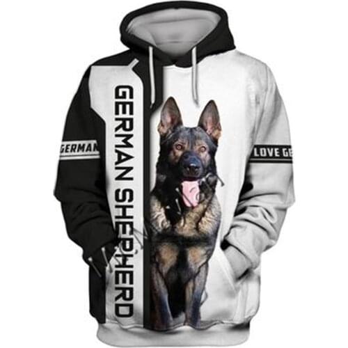 Unisex 3D German Shepherd Graphic Hoodie Harajuku Hoodie Alt Clothing Animal Crossing Streetwear Oversized Hoodie Pullover QW-79