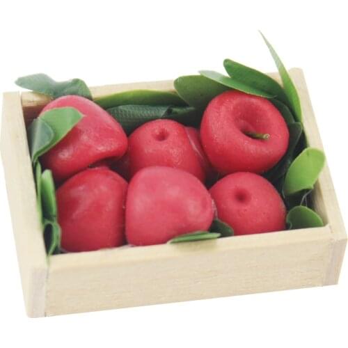 Meirucorp Dollhouse Decorate 1:12 Scale Miniature Clay Model Red Apple Fruit Tray