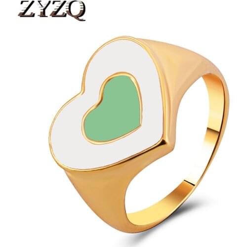 ZYZQ Creative Ins Style Bagua map Ring for Women Fun flowers Heart Ring Birthday Gift 2021 New Arrival Jewelry