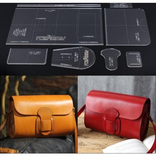1Set Leather Craft handbag Sewing Pattern Acrylic Stencil Template DIY handmade craft supplies