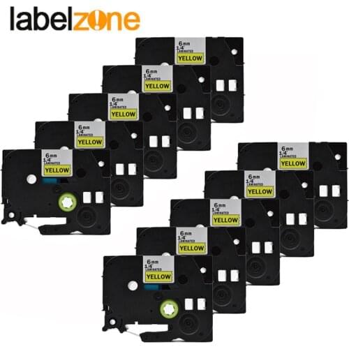 10Pack 6mm tze611 Compatible brother p touch label printer tze-611 tze-611 tz tze 611 tze label tape for ptouch label maker