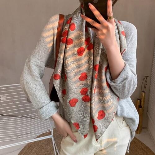 2021 new spring women scarf quality shawl silk fashion scarf headscarf beach sunscreen bag headscarf scarf 90cm*90cm