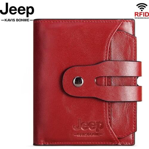 2021 Cow Leather Women Wallet Hasp Small and Slim Coin Pocket Purse Women Wallets Cards Holders Luxury Brand Walet Designer Red
