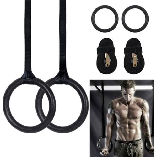 24cm ABS Exercise Fitness Gymnastic Rings Gym Exercise with Straps Buckles Pull Ups Muscle Ups