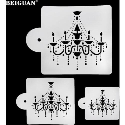 3PCS lighthouse shape Fondant Cake Stencil Kitchen Cupcake Decoration Template Mold cookie coffee stencil mold Baking Tool