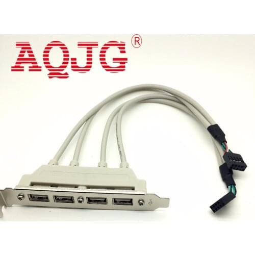 4 Ports USB 2.0 Female Screw to Motherboard 9Pin Header Adapter Panel Mount Cable High Quality 2 Ports usb 2.0