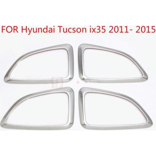 4PCS Stainless Steel Interior Door Handle Bowl cover decoration ring Trim auto accessories For Hyundai Tucson ix35 2011- 2015