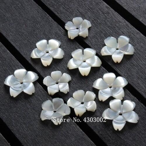 50pcs/lot 8mm -10mm Natural Colored 5 Flower cut Mother of Pearl shell for DIY Jewelry SunFlower Cut MOP Pearl shell for Brooch