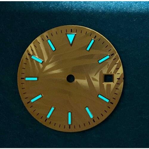 For NH35/4R/7S Movement 28.5mm Watch Dial NH35A Blue and Green Luminous Watch Accessories