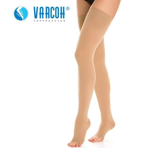 Medical Thigh High Compression Stockings Women Men Firm Support 20-30 mmHg,Open Toe, Edema Swelling Varicose Veins Flight Travel
