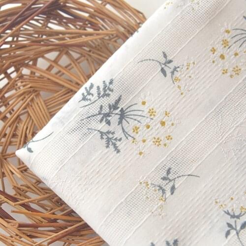 Flower jacquard cotton Fabric 3D printing Cloth for DIY Fashion summer Dress making material