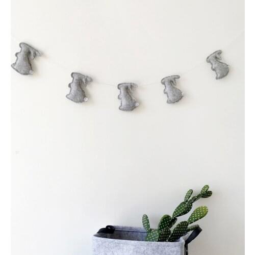 Kids Room Decor Handmade Felt Cloud Hanging Decor Felt Bunny Cloud Rainbow Hanging Decor For Baby Girl Boy Nursery Decoration