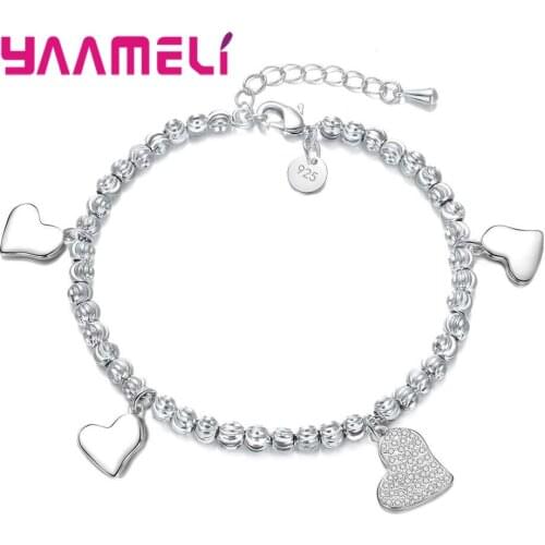 ChildrenS Fashion Jewelry Heart Crystal Bracelet For Women Charm Bracelets Handmade Beads Chain Jewelry Accessories