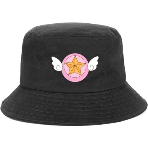 Anime Cardcaptor Sakura Cartoon Bucket Hat teenager Outdoor Summer Hip Hop Cap unisex Streetwear Chapeau Caps Fisherman Caps