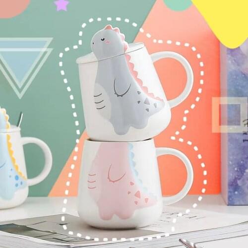 Ceramic Cap Mobile Phone Holder Creative Personality Cute Little Dinosaur Mug Couple Friend Birthday Gift