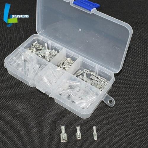 120pcs 60pair 2.8/4.8/6.3mm Wire Connectors Crimp Terminals Crimp Female Male Spade Terminals for Motorcycle repair tool car