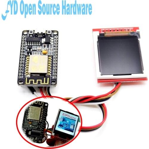 1set ESP8266 development kit TFT screen material networking intelligent home function to achieve WiFi temperature and humidity