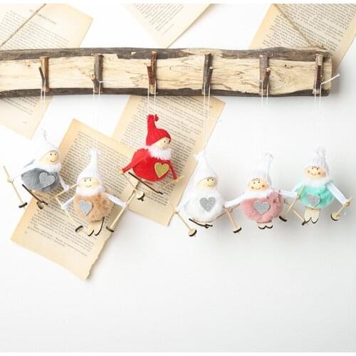 Cute Ski Dolls Hanging Pendant Ornaments Christmas Tree Decoration New Year Party Gifts Navidad Xmas Home Decor Kids Toys