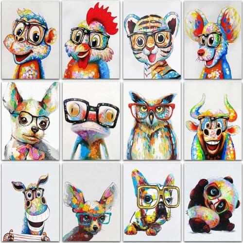 5D DIY Diamond Painting Kit Paint Animals Horse Dog Cat Tiger Owl Pig Cartoon Full Square&Round embroidery mosaic Cross stitch