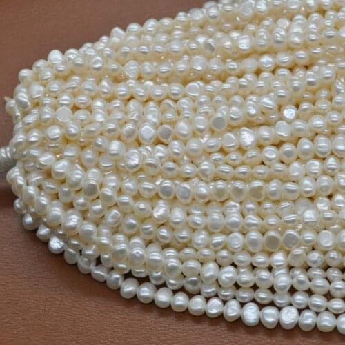 Wholesale 100% real freshwater pearl loose strings 5*6mm Q30288