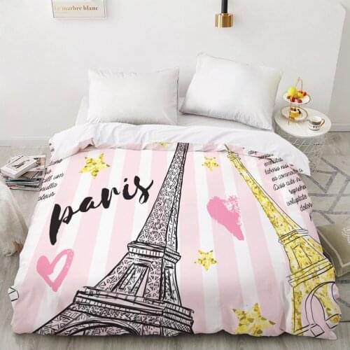 3D Printed White Color Eiffeltower Duvet Cover 240x220 King Size Printing NO Pillowcases And NO Sheets Home Textiles Comforter